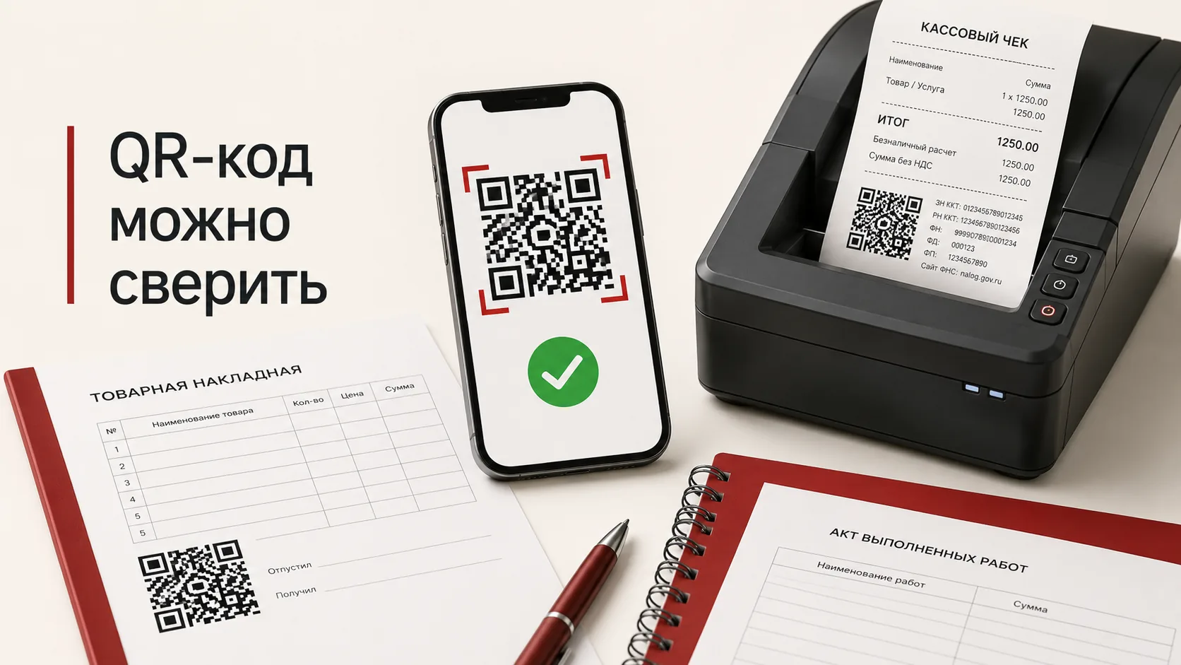 Кассовые и товарные документы для ООО и ИП с QR-кодом